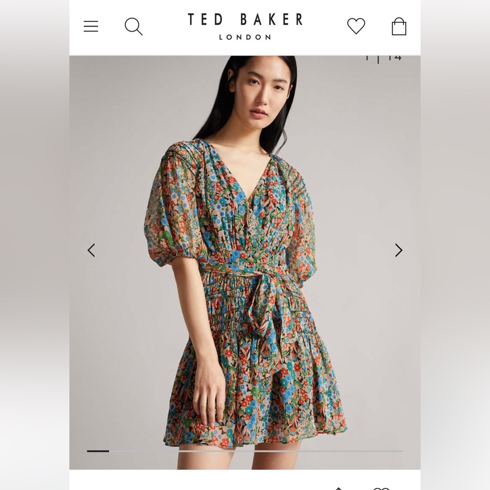 Ted Baker London Tiania Smock Panel Wrap Mini Dress